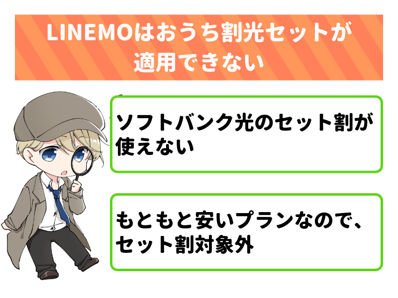 LINEMO（ラインモ）はおうち割光セットが適用できない