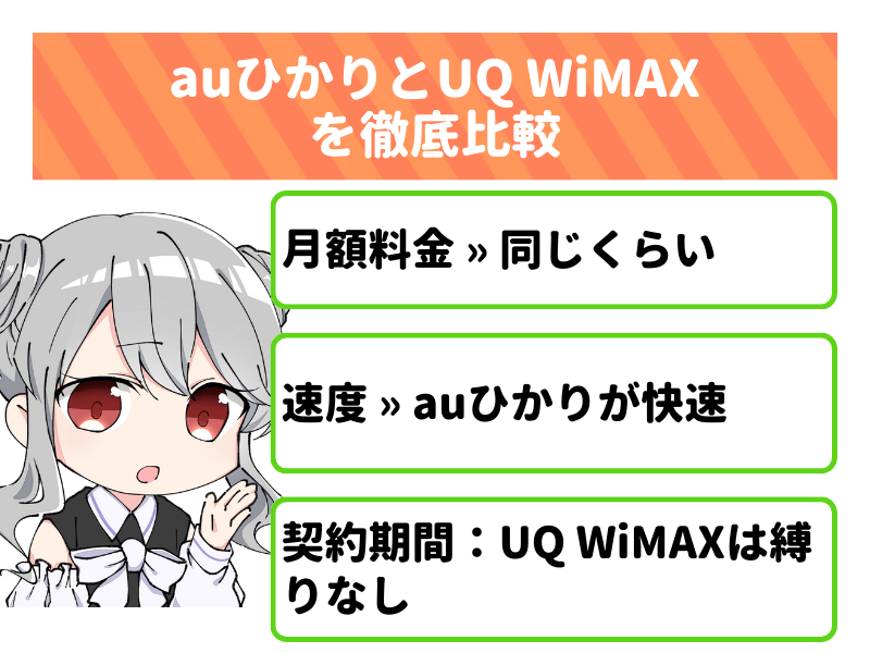 乗り換えの参考に！auひかりとUQ WiMAXを比較