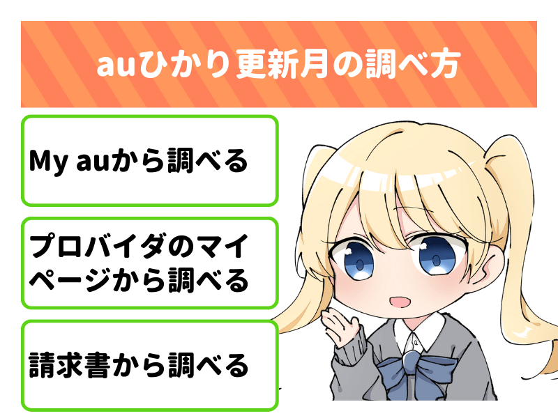 auひかりの更新月の調べ方