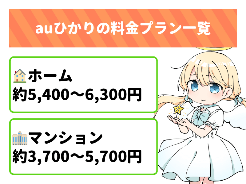 auひかりの料金プラン一覧