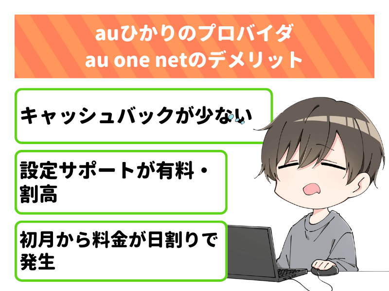 auひかりのプロバイダau one netのデメリット