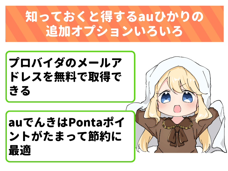 知っておくと得するauひかりの追加オプションいろいろ
