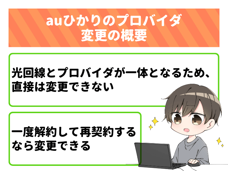 auひかりのプロバイダは「変更」できない