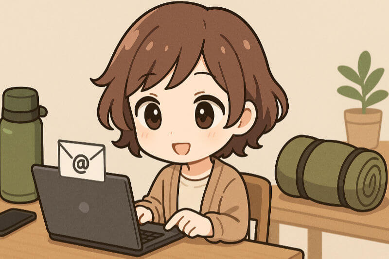 メールサービスを送る女性