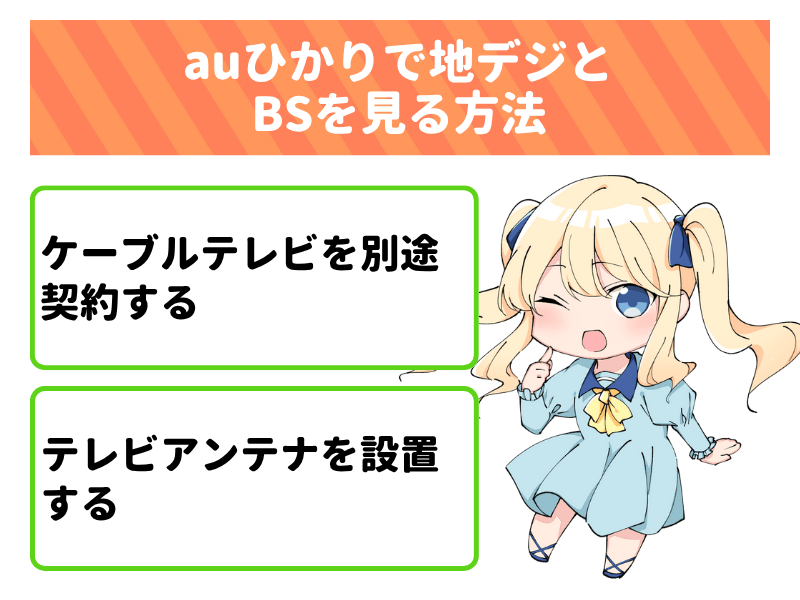 auひかりテレビサービスは地デジとBSが見られない