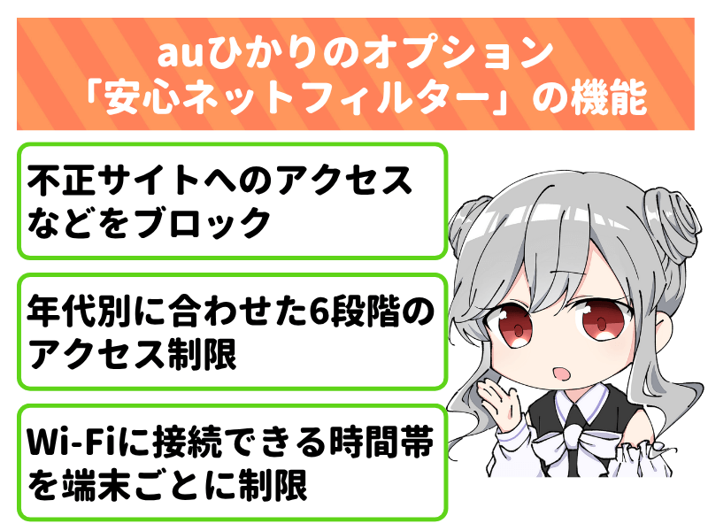 auひかりのオプション「安心ネットフィルター」の機能