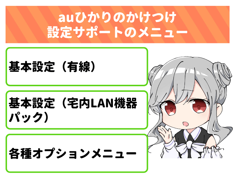 auひかりの「かけつけ設定サポート」とは、専門スタッフがネットの設定を代行してくれるオプション