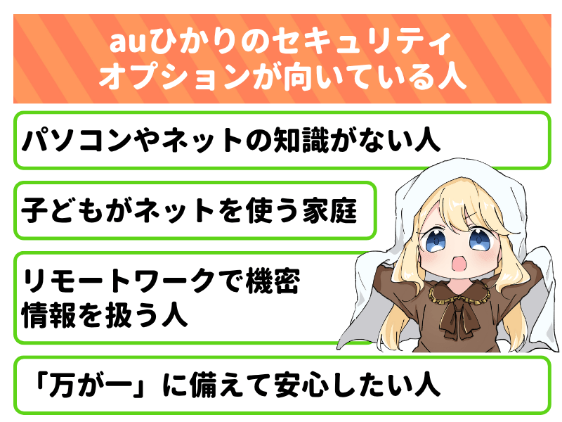 auひかりのセキュリティオプションが向いている人